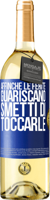 29,95 € Spedizione Gratuita | Vino bianco Edizione WHITE Affinché le ferite guariscano, smetti di toccarle Etichetta Blu. Etichetta personalizzabile Vino giovane Raccogliere 2024 Verdejo