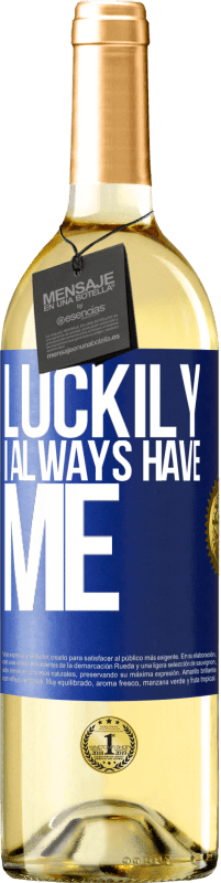 29,95 € 免费送货 | 白葡萄酒 WHITE版 幸运的是我总是有我 蓝色标签. 可自定义的标签 青年酒 收成 2025 Verdejo