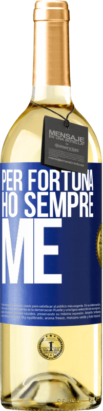 29,95 € Spedizione Gratuita | Vino bianco Edizione WHITE Per fortuna ho sempre me Etichetta Blu. Etichetta personalizzabile Vino giovane Raccogliere 2024 Verdejo