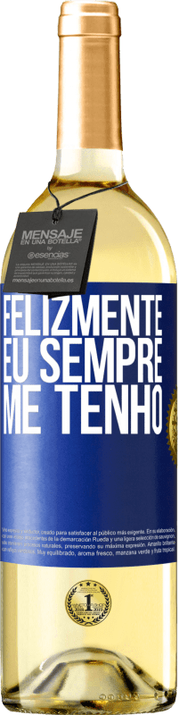 29,95 € Envio grátis | Vinho branco Edição WHITE Felizmente eu sempre me tenho Etiqueta Azul. Etiqueta personalizável Vinho jovem Colheita 2024 Verdejo