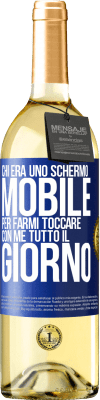 29,95 € Spedizione Gratuita | Vino bianco Edizione WHITE Chi era uno schermo mobile per farmi toccare con me tutto il giorno Etichetta Blu. Etichetta personalizzabile Vino giovane Raccogliere 2024 Verdejo