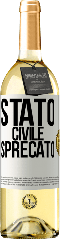 29,95 € Spedizione Gratuita | Vino bianco Edizione WHITE Stato civile: sprecato Etichetta Bianca. Etichetta personalizzabile Vino giovane Raccogliere 2024 Verdejo