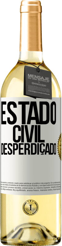 29,95 € Envio grátis | Vinho branco Edição WHITE Estado civil: desperdiçado Etiqueta Branca. Etiqueta personalizável Vinho jovem Colheita 2025 Verdejo