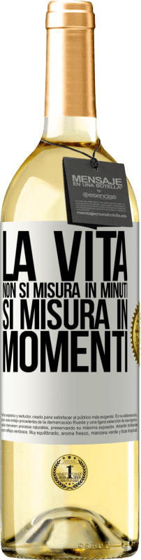 29,95 € Spedizione Gratuita | Vino bianco Edizione WHITE La vita non si misura in minuti, si misura in momenti Etichetta Bianca. Etichetta personalizzabile Vino giovane Raccogliere 2024 Verdejo