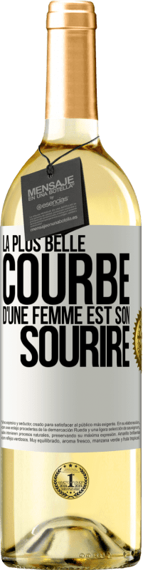 29,95 € Envoi gratuit | Vin blanc Édition WHITE La plus belle courbe d'une femme est son sourire Étiquette Blanche. Étiquette personnalisable Vin jeune Récolte 2024 Verdejo