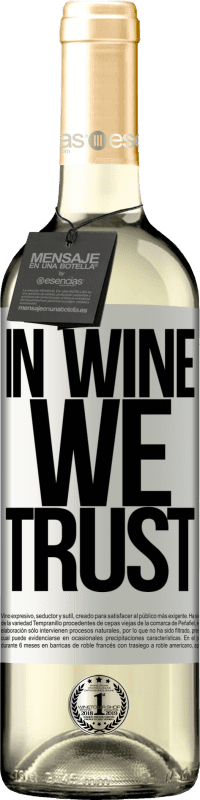 29,95 € Envoi gratuit | Vin blanc Édition WHITE in wine we trust Étiquette Blanche. Étiquette personnalisable Vin jeune Récolte 2023 Verdejo