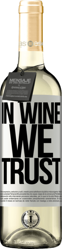 29,95 € Envoi gratuit | Vin blanc Édition WHITE in wine we trust Étiquette Blanche. Étiquette personnalisable Vin jeune Récolte 2025 Verdejo