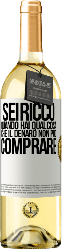 29,95 € Spedizione Gratuita | Vino bianco Edizione WHITE Sei ricco quando hai qualcosa che il denaro non può comprare Etichetta Bianca. Etichetta personalizzabile Vino giovane Raccogliere 2024 Verdejo