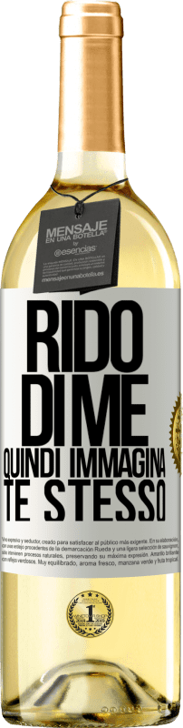 29,95 € Spedizione Gratuita | Vino bianco Edizione WHITE Rido di me, quindi immagina te stesso Etichetta Bianca. Etichetta personalizzabile Vino giovane Raccogliere 2024 Verdejo