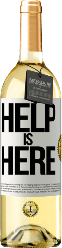 29,95 € Бесплатная доставка | Белое вино Издание WHITE Help is Here Белая этикетка. Настраиваемая этикетка Молодое вино Урожай 2023 Verdejo