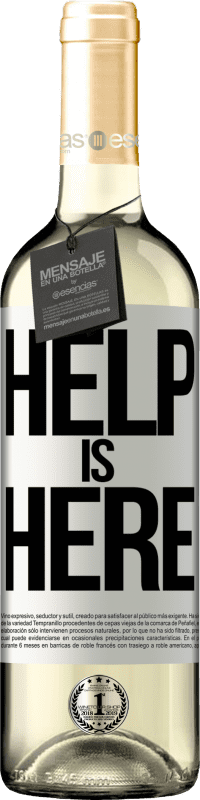 29,95 € Envoi gratuit | Vin blanc Édition WHITE Help is Here Étiquette Blanche. Étiquette personnalisable Vin jeune Récolte 2023 Verdejo