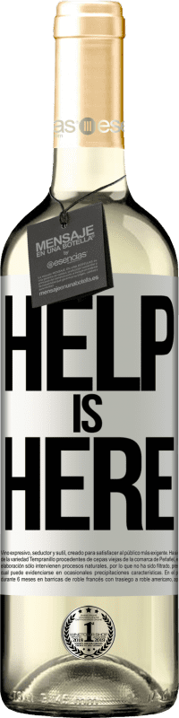 29,95 € Envoi gratuit | Vin blanc Édition WHITE Help is Here Étiquette Blanche. Étiquette personnalisable Vin jeune Récolte 2024 Verdejo