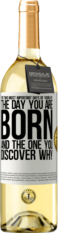 29,95 € Free Shipping | White Wine WHITE Edition The two most important days of your life: The day you are born and the one you discover why White Label. Customizable label Young wine Harvest 2023 Verdejo