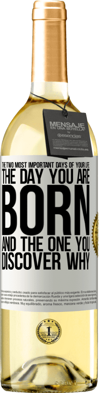 29,95 € Free Shipping | White Wine WHITE Edition The two most important days of your life: The day you are born and the one you discover why White Label. Customizable label Young wine Harvest 2024 Verdejo