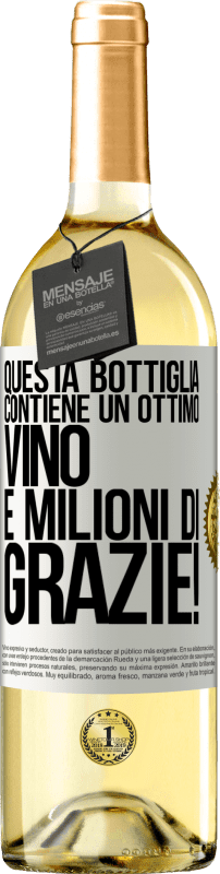 29,95 € Spedizione Gratuita | Vino bianco Edizione WHITE Questa bottiglia contiene un ottimo vino e milioni di GRAZIE! Etichetta Bianca. Etichetta personalizzabile Vino giovane Raccogliere 2024 Verdejo