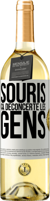 29,95 € Envoi gratuit | Vin blanc Édition WHITE Souris, ça déconcerte les gens Étiquette Blanche. Étiquette personnalisable Vin jeune Récolte 2024 Verdejo