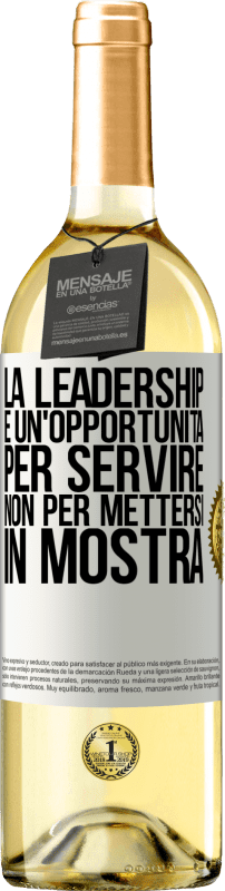 29,95 € Spedizione Gratuita | Vino bianco Edizione WHITE La leadership è un'opportunità per servire, non per mettersi in mostra Etichetta Bianca. Etichetta personalizzabile Vino giovane Raccogliere 2024 Verdejo