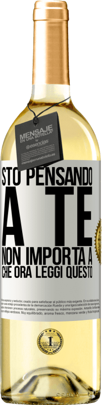 29,95 € Spedizione Gratuita | Vino bianco Edizione WHITE Sto pensando a te ... Non importa a che ora leggi questo Etichetta Bianca. Etichetta personalizzabile Vino giovane Raccogliere 2024 Verdejo