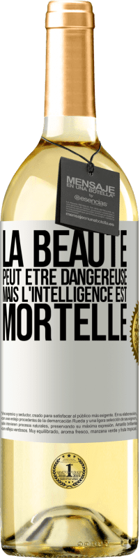 29,95 € Envoi gratuit | Vin blanc Édition WHITE La beauté peut être dangereuse, mais l'intelligence est mortelle Étiquette Blanche. Étiquette personnalisable Vin jeune Récolte 2024 Verdejo