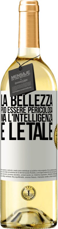 29,95 € Spedizione Gratuita | Vino bianco Edizione WHITE La bellezza può essere pericolosa, ma l'intelligenza è letale Etichetta Bianca. Etichetta personalizzabile Vino giovane Raccogliere 2024 Verdejo