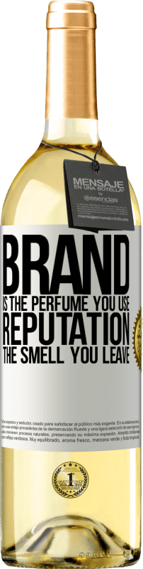 29,95 € 免费送货 | 白葡萄酒 WHITE版 品牌是您使用的香水。声誉，你留下的气味 白标. 可自定义的标签 青年酒 收成 2023 Verdejo