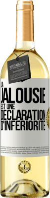 29,95 € Envoi gratuit | Vin blanc Édition WHITE La jalousie est une déclaration d'infériorité Étiquette Blanche. Étiquette personnalisable Vin jeune Récolte 2023 Verdejo