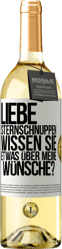 29,95 € Kostenloser Versand | Weißwein WHITE Ausgabe Liebe Sternschnuppen, wissen Sie etwas über meine Wünsche? Weißes Etikett. Anpassbares Etikett Junger Wein Ernte 2024 Verdejo