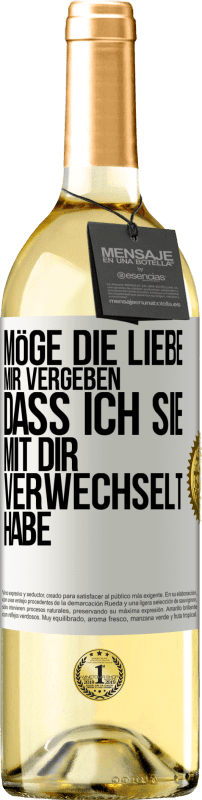 29,95 € Kostenloser Versand | Weißwein WHITE Ausgabe Möge die Liebe mir vergeben, dass ich sie mit dir verwechselt habe Weißes Etikett. Anpassbares Etikett Junger Wein Ernte 2024 Verdejo