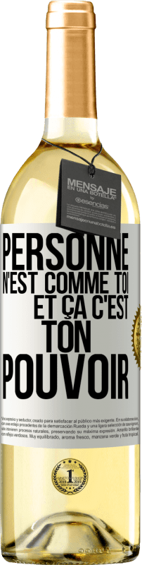 29,95 € Envoi gratuit | Vin blanc Édition WHITE Personne n'est comme toi et ça c'est ton pouvoir Étiquette Blanche. Étiquette personnalisable Vin jeune Récolte 2024 Verdejo