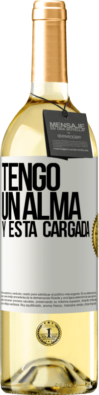 29,95 € Envoi gratuit | Vin blanc Édition WHITE J'ai une âme et elle est chargée Étiquette Blanche. Étiquette personnalisable Vin jeune Récolte 2025 Verdejo