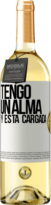 29,95 € Spedizione Gratuita | Vino bianco Edizione WHITE Tengo un alma y está cargada Etichetta Bianca. Etichetta personalizzabile Vino giovane Raccogliere 2024 Verdejo