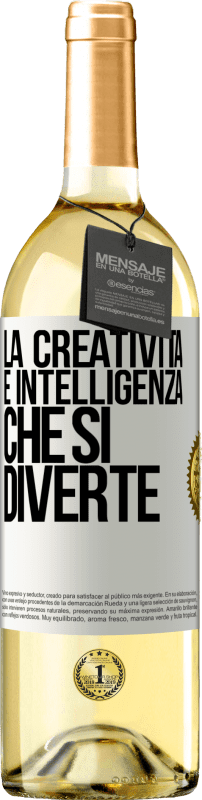 29,95 € Spedizione Gratuita | Vino bianco Edizione WHITE La creatività è intelligenza che si diverte Etichetta Bianca. Etichetta personalizzabile Vino giovane Raccogliere 2023 Verdejo