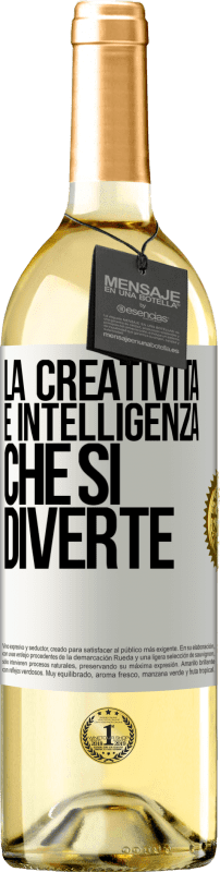 29,95 € Spedizione Gratuita | Vino bianco Edizione WHITE La creatività è intelligenza che si diverte Etichetta Bianca. Etichetta personalizzabile Vino giovane Raccogliere 2024 Verdejo