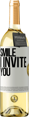 29,95 € 送料無料 | 白ワイン WHITEエディション 笑顔、私は招待します ホワイトラベル. カスタマイズ可能なラベル 若いワイン 収穫 2023 Verdejo