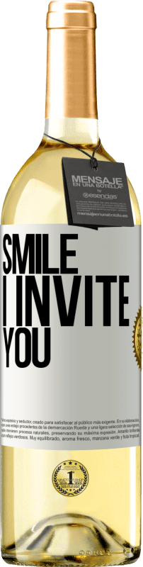 29,95 € 免费送货 | 白葡萄酒 WHITE版 微笑，我邀请 白标. 可自定义的标签 青年酒 收成 2023 Verdejo