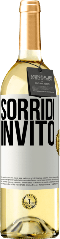 29,95 € Spedizione Gratuita | Vino bianco Edizione WHITE Sorridi, invito Etichetta Bianca. Etichetta personalizzabile Vino giovane Raccogliere 2023 Verdejo