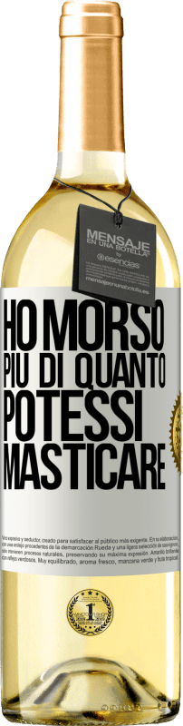 29,95 € Spedizione Gratuita | Vino bianco Edizione WHITE Ho morso più di quanto potessi masticare Etichetta Bianca. Etichetta personalizzabile Vino giovane Raccogliere 2024 Verdejo