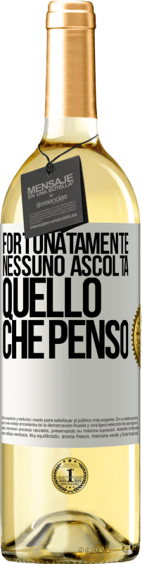 29,95 € Spedizione Gratuita | Vino bianco Edizione WHITE Fortunatamente nessuno ascolta quello che penso Etichetta Bianca. Etichetta personalizzabile Vino giovane Raccogliere 2024 Verdejo