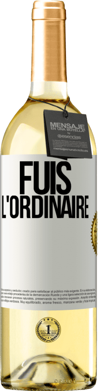 29,95 € Envoi gratuit | Vin blanc Édition WHITE Fuis l'ordinaire Étiquette Blanche. Étiquette personnalisable Vin jeune Récolte 2023 Verdejo