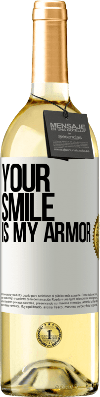 29,95 € Free Shipping | White Wine WHITE Edition Your smile is my armor White Label. Customizable label Young wine Harvest 2022 Verdejo