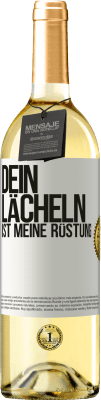 29,95 € Kostenloser Versand | Weißwein WHITE Ausgabe Dein Lächeln ist meine Rüstung Weißes Etikett. Anpassbares Etikett Junger Wein Ernte 2024 Verdejo