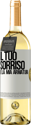 29,95 € Spedizione Gratuita | Vino bianco Edizione WHITE Il tuo sorriso è la mia armatura Etichetta Bianca. Etichetta personalizzabile Vino giovane Raccogliere 2023 Verdejo