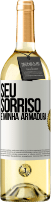 29,95 € Envio grátis | Vinho branco Edição WHITE Seu sorriso é minha armadura Etiqueta Branca. Etiqueta personalizável Vinho jovem Colheita 2024 Verdejo