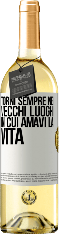 29,95 € Spedizione Gratuita | Vino bianco Edizione WHITE Torni sempre nei vecchi luoghi in cui amavi la vita Etichetta Bianca. Etichetta personalizzabile Vino giovane Raccogliere 2024 Verdejo