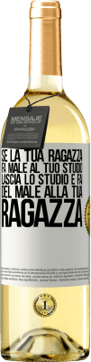 29,95 € Spedizione Gratuita | Vino bianco Edizione WHITE Se la tua ragazza fa male al tuo studio, lascia lo studio e fai del male alla tua ragazza Etichetta Bianca. Etichetta personalizzabile Vino giovane Raccogliere 2025 Verdejo