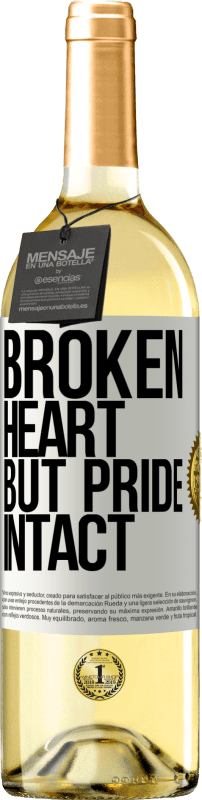 29,95 € Бесплатная доставка | Белое вино Издание WHITE Разбитое сердце Но гордость не повреждена Белая этикетка. Настраиваемая этикетка Молодое вино Урожай 2023 Verdejo