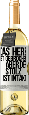 29,95 € Kostenloser Versand | Weißwein WHITE Ausgabe Das Herz ist gebrochen. Aber der Stolz ist intakt Weißes Etikett. Anpassbares Etikett Junger Wein Ernte 2024 Verdejo