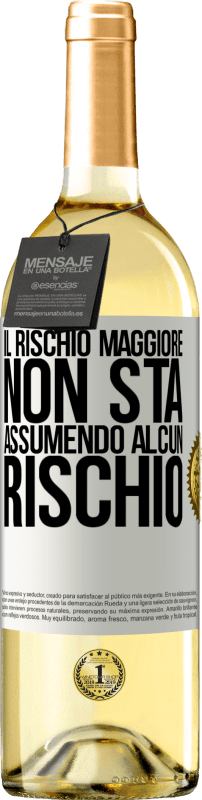 29,95 € Spedizione Gratuita | Vino bianco Edizione WHITE Il rischio maggiore non sta assumendo alcun rischio Etichetta Bianca. Etichetta personalizzabile Vino giovane Raccogliere 2024 Verdejo