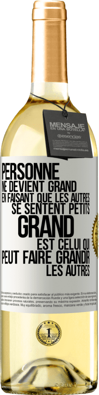 29,95 € Envoi gratuit | Vin blanc Édition WHITE Personne ne devient grand en faisant que les autres se sentent petits. Grand est celui qui peut faire grandir les autres Étiquette Blanche. Étiquette personnalisable Vin jeune Récolte 2024 Verdejo