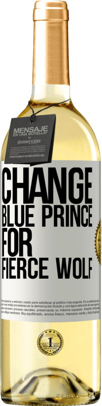 29,95 € Free Shipping | White Wine WHITE Edition Change blue prince for fierce wolf White Label. Customizable label Young wine Harvest 2022 Verdejo